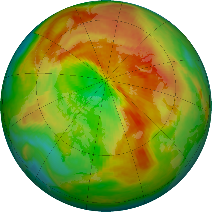 Arctic ozone map for 23 March 2000
